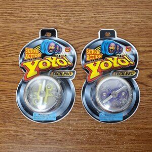 Toys - Super Action YOYO Tech Pro Lot of 2 - Yellow & Purple - 2009 Ja-Ru - New